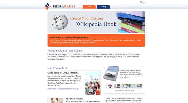 PediaPress's website