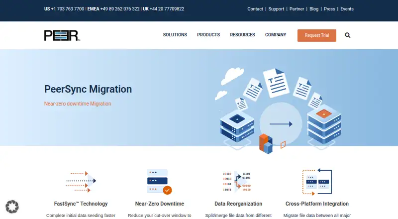 PeerSync Migration's website