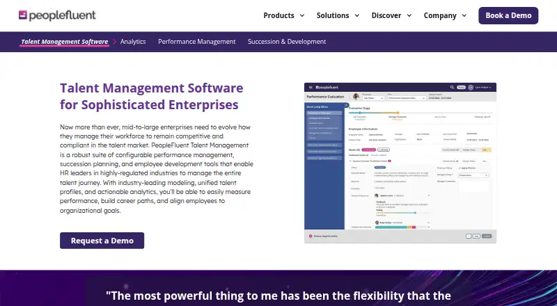 PeopleFluent Talent Management's website