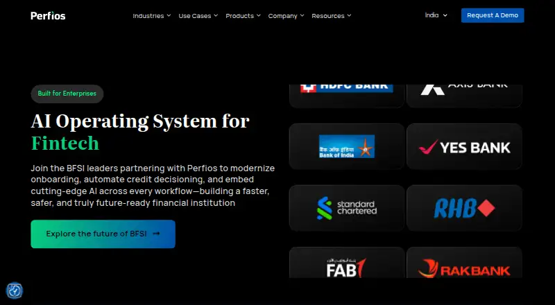 Perfios Account Aggregator's website