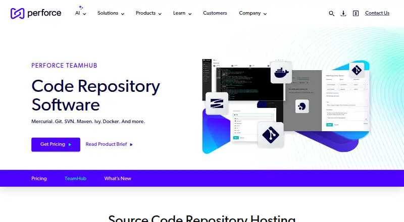 Perforce TeamHub's website