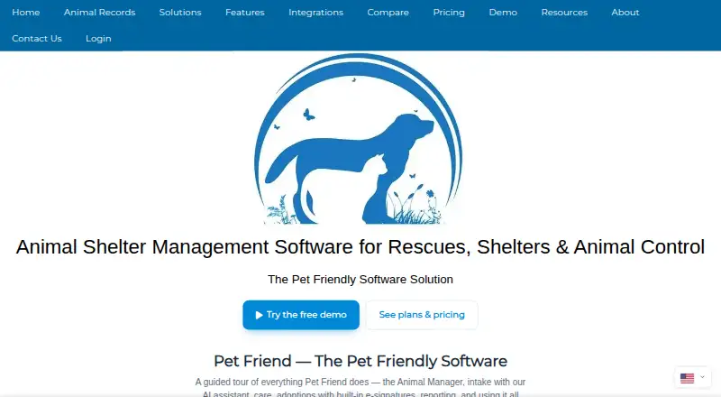 Pet Friend's website