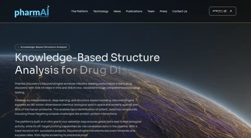 PharmAI DiscoveryEngine's website
