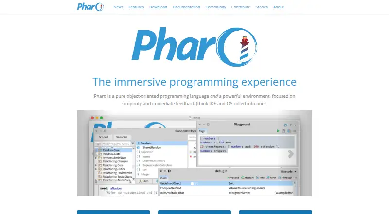 The Pharo homepage