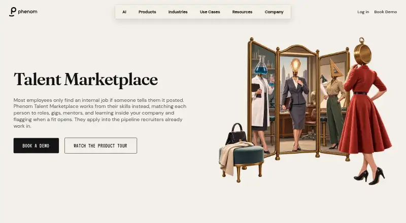 Phenom Talent Marketplace's website