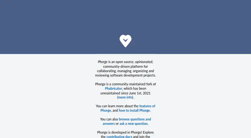 The Phorge homepage