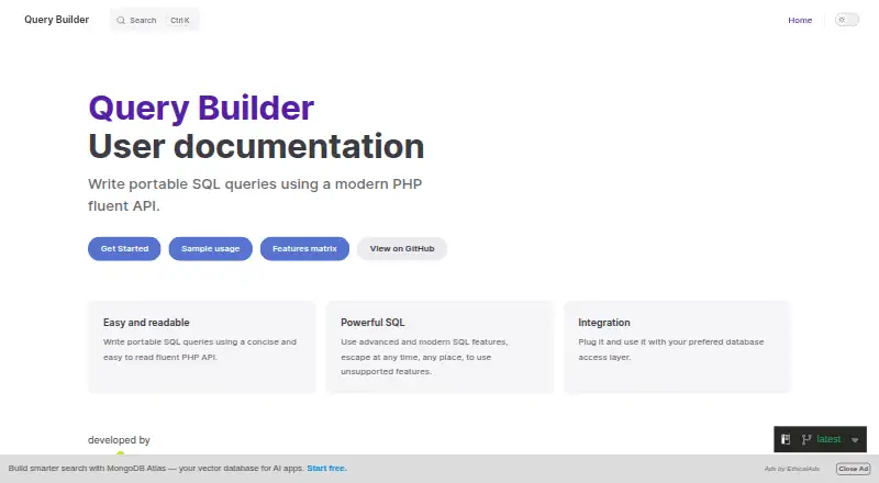 MakinaCorpus Query Builder's website