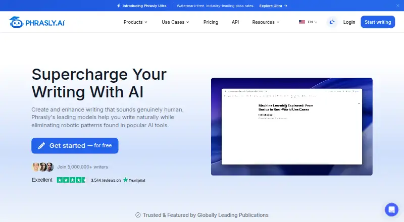 Phrasly's website