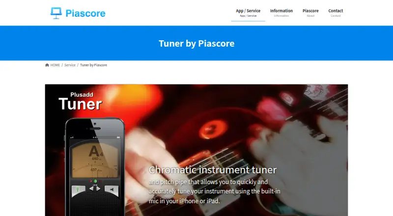 Tuner by Piascore's website