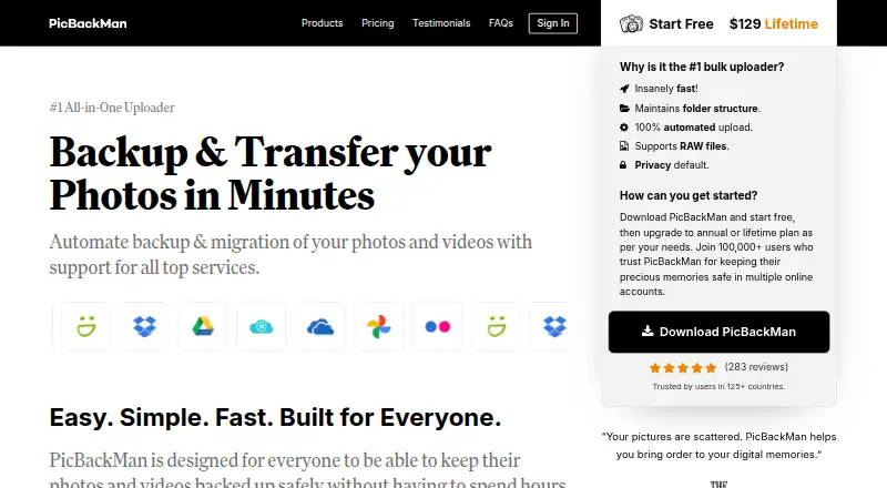PicBackMan's website