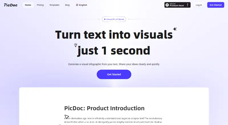 The PicDoc homepage
