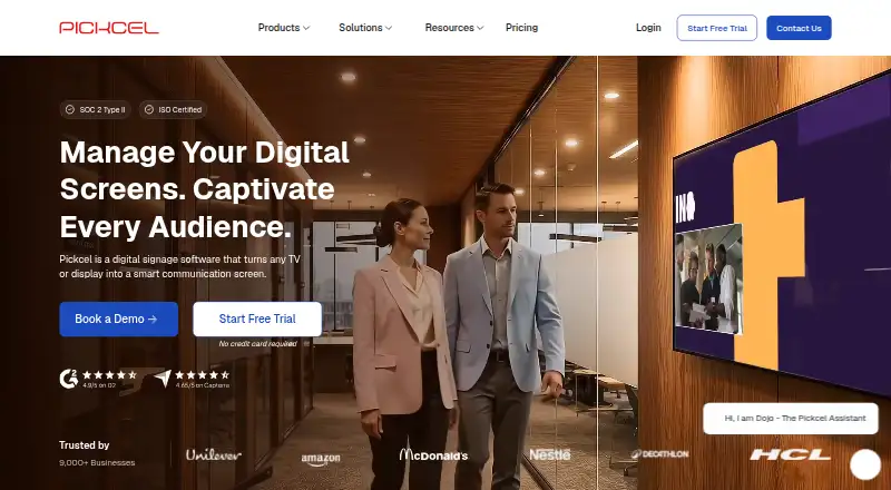 Pickcel's website