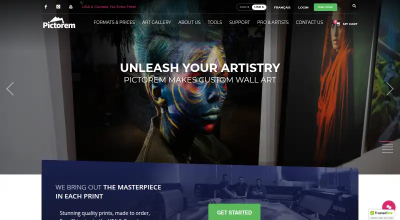 Pictorem's website