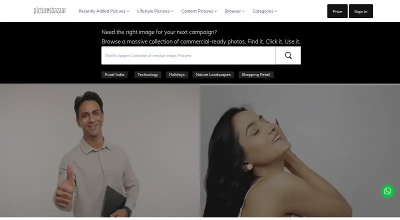The PicturesBazaar homepage