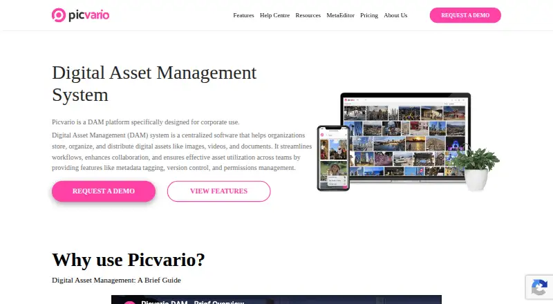 The Picvario homepage