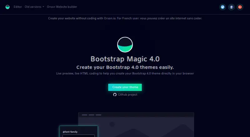 The Bootstrap Magic homepage