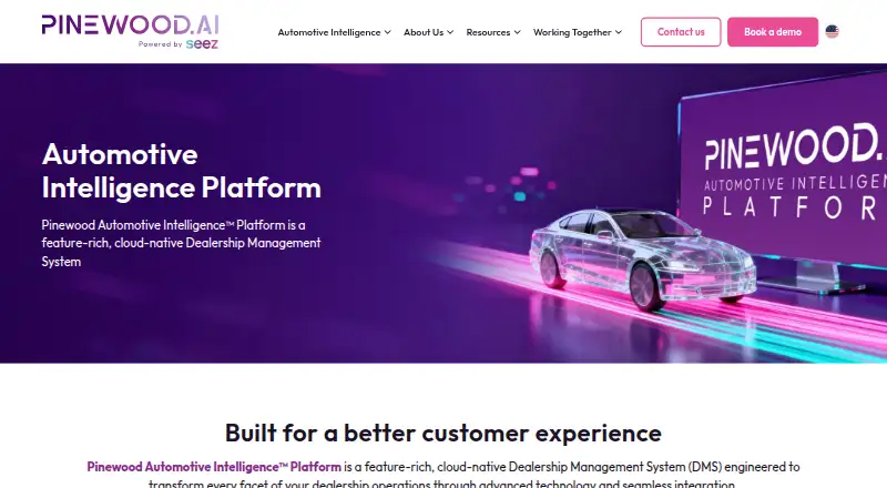 Pinewood Automotive Intelligence Platform's website