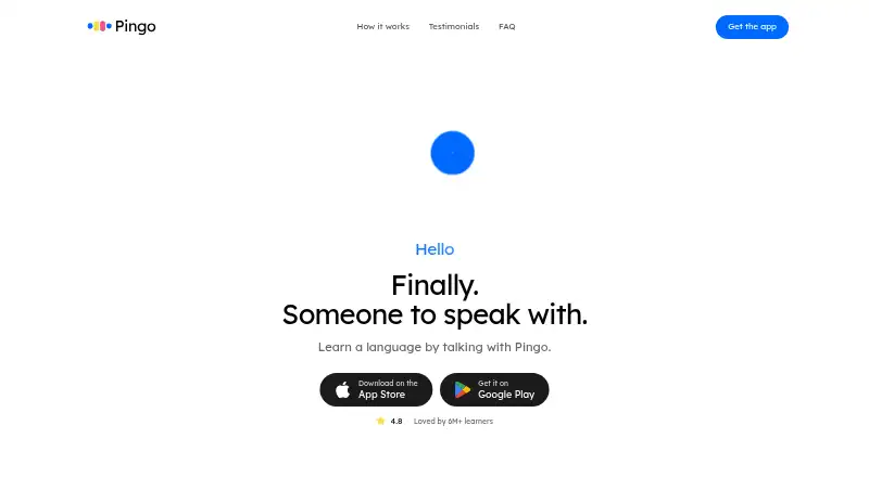 The Pingo AI homepage