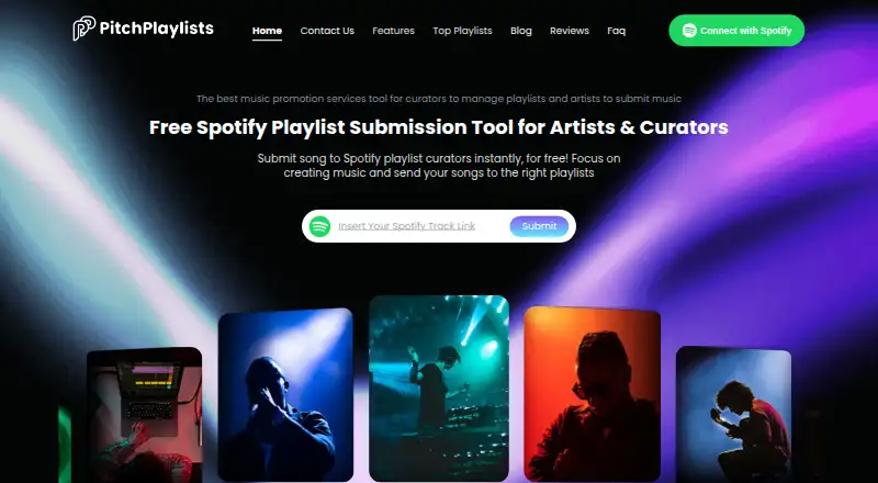 Pitch Playlists's website