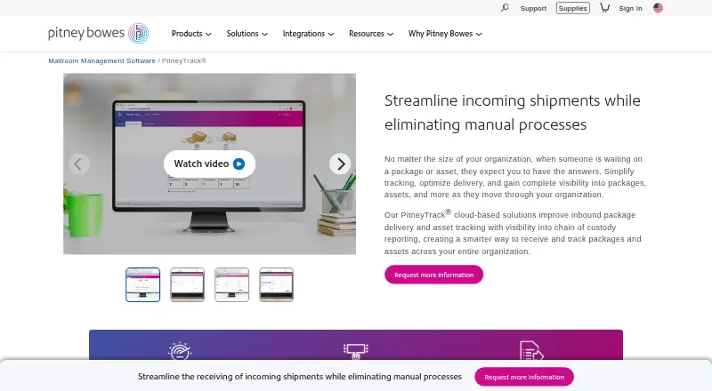PitneyTrack Inbound's website