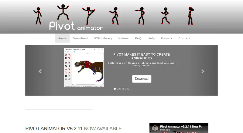 The Pivot Animator homepage