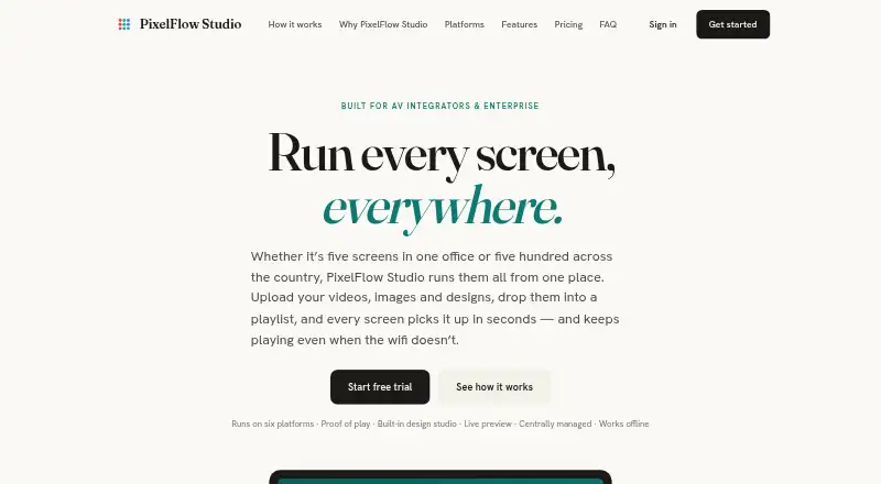 PixelFlow Studio's website