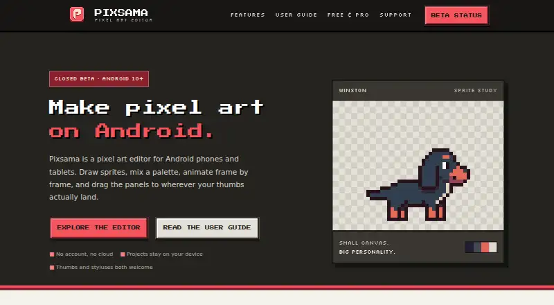 Pixsama's website