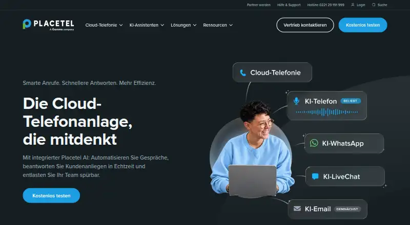 The Placetel homepage