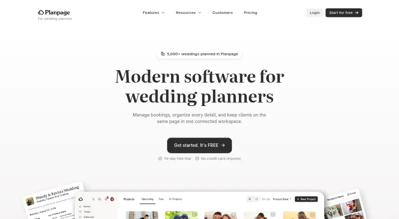 The Planpage homepage