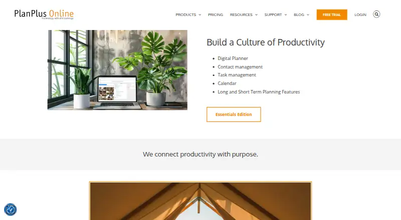 The PlanPlus Online homepage