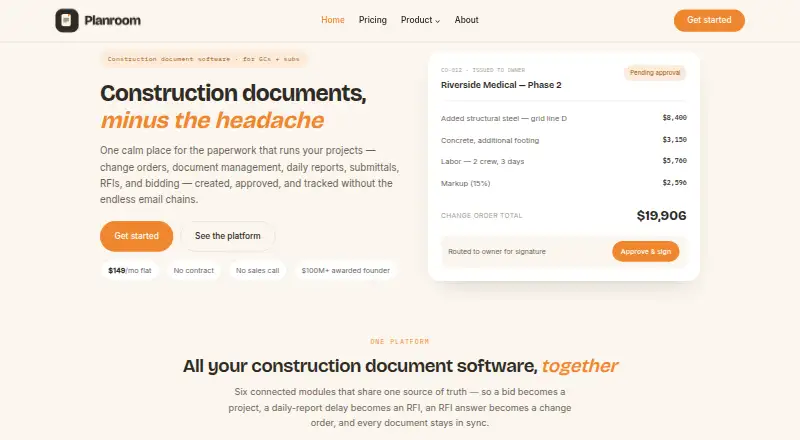 Planroom's website