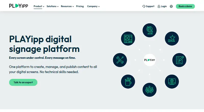 PLAYipp Digital Signage's website