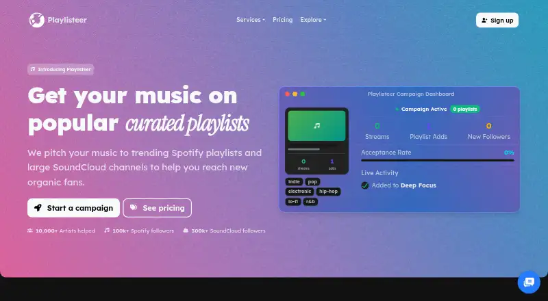 Playlisteer's website