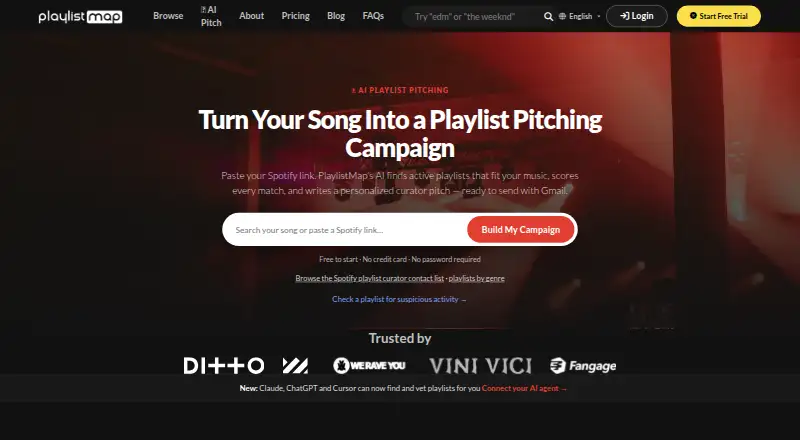 PlaylistMap's website