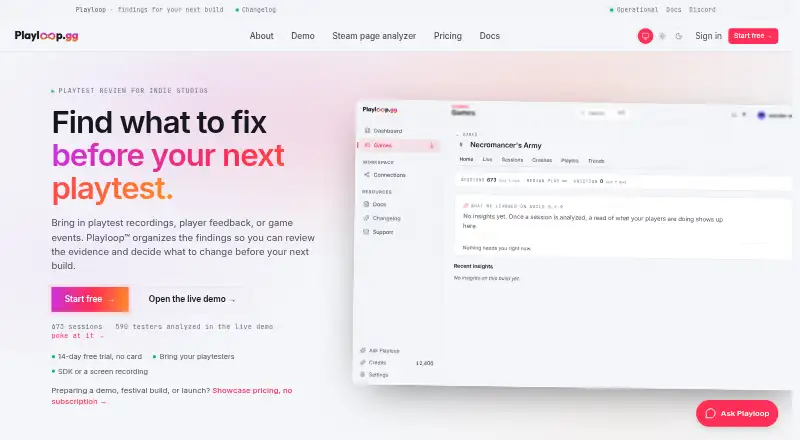 Playloop's website