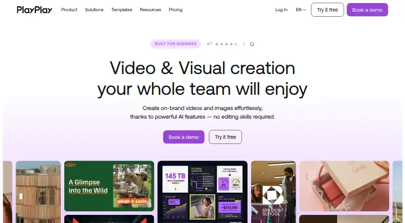 The PlayPlay homepage