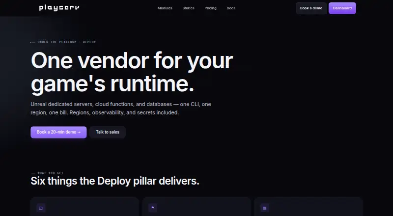 PlayServ Deploy's website