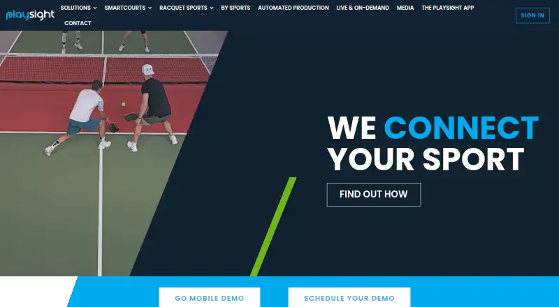The PlaySight homepage