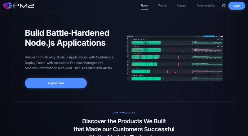The Keymetrics homepage