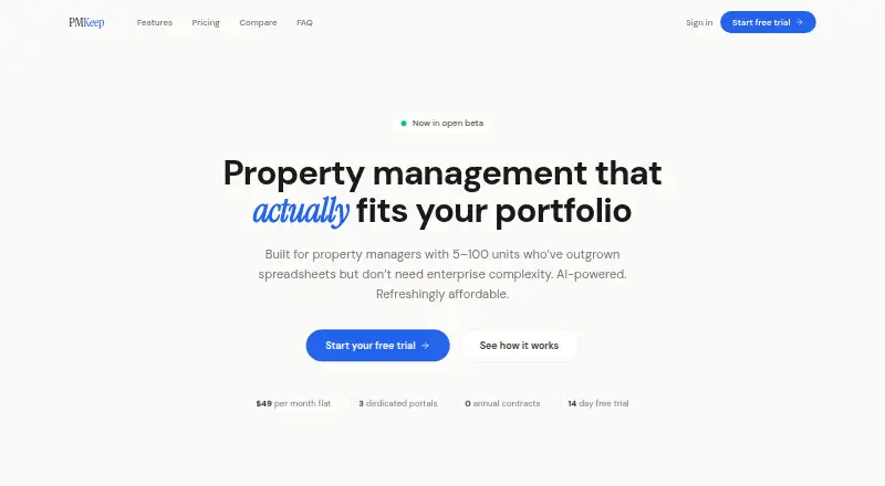 The PMKeep homepage