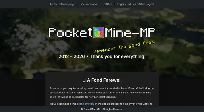 PocketMine-MP's website