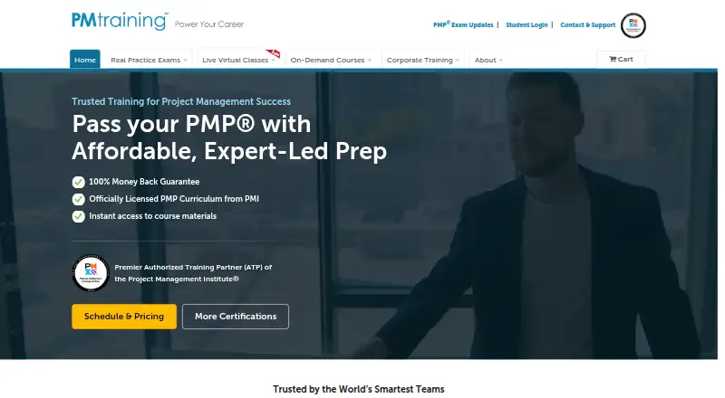 The PMTraining homepage