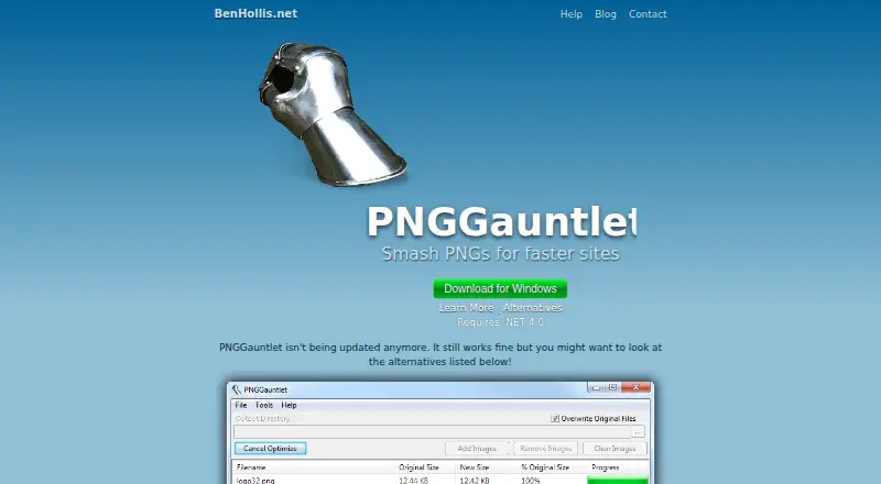 The PNGGauntlet homepage