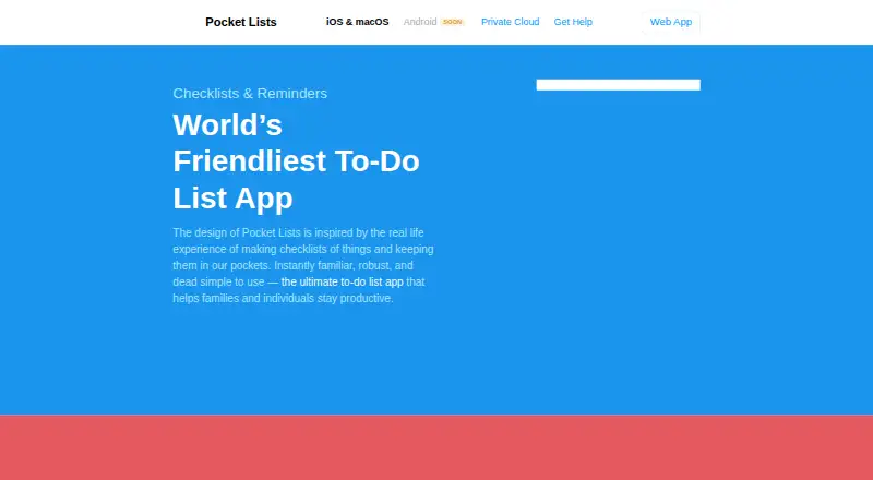 Pocket Lists's website