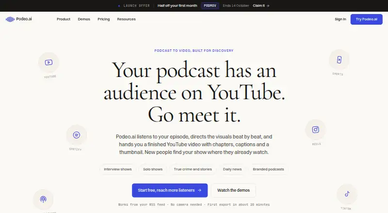 Podeo's website