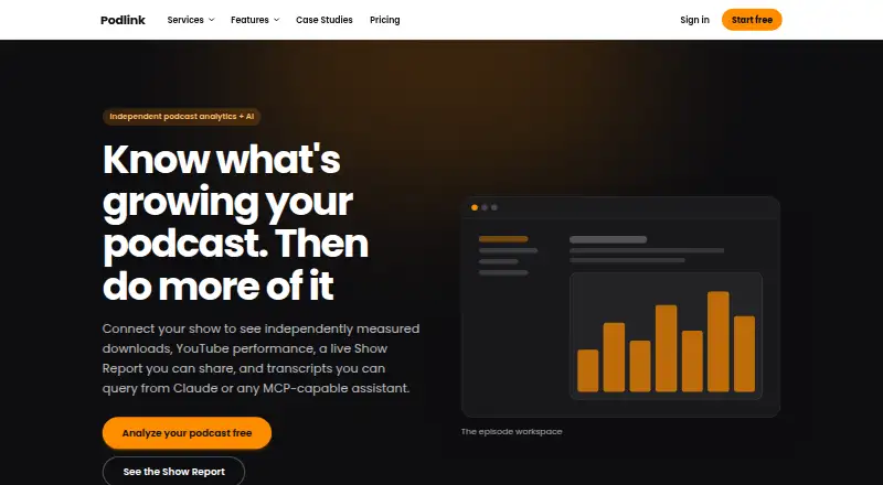 Podlink's website