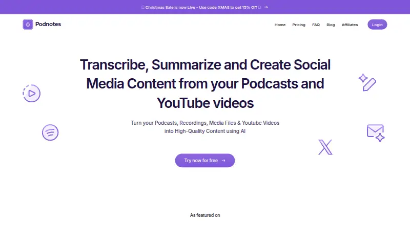 Podnotes's website
