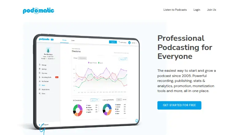 Podomatic's website