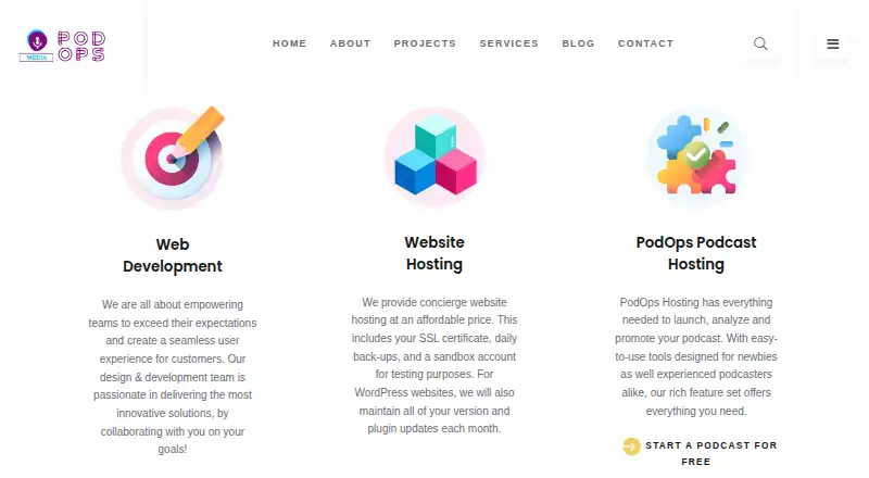 PodOps Hosting's website