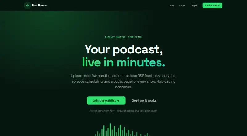 Pod Promo's website